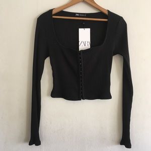 Cropped Rib Knit Top